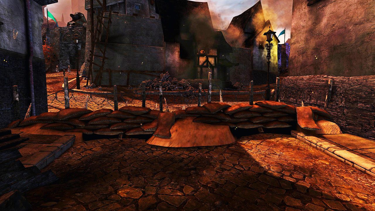 A barricade in the town